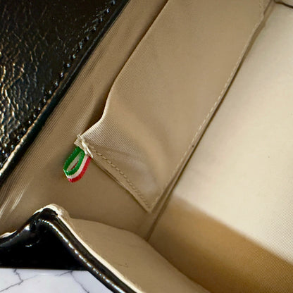 Obsidian Bloom · Caltagirone Ceramic & Naplac Leather Bag