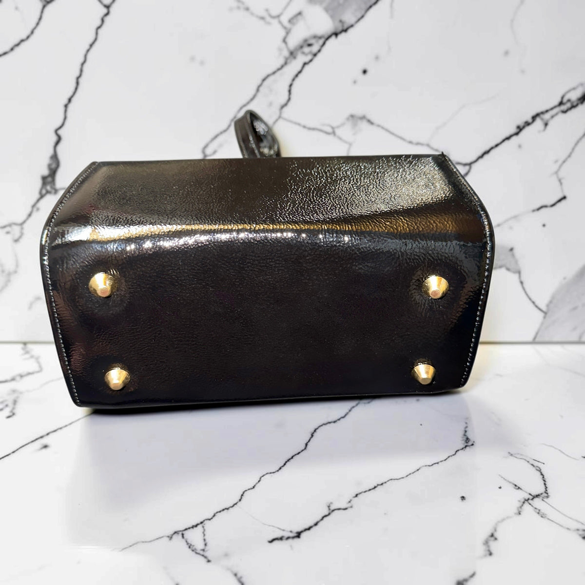 Obsidian Bloom · Caltagirone Ceramic & Naplac Leather Bag
