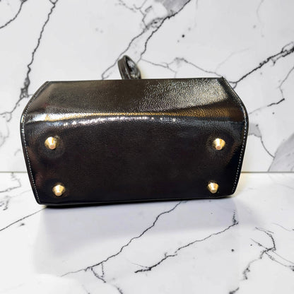Obsidian Bloom · Caltagirone Ceramic & Naplac Leather Bag