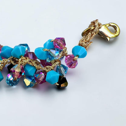 Moor’s Charm – Sicilian Ceramic Testa di Moro & Turquoise Crystal Bracele