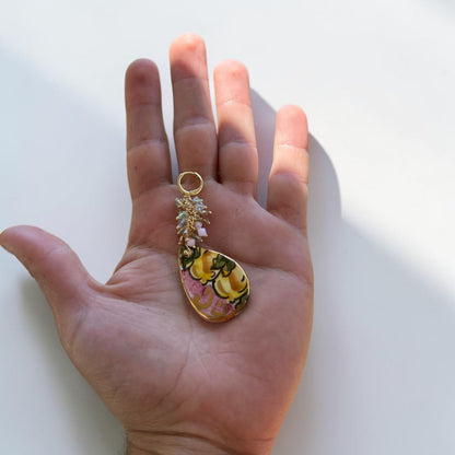 Mediterranean Dawn – Sicilian Ceramic Drop & Crystal Earrings