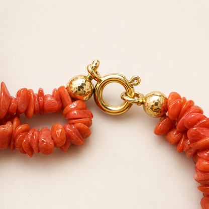 Etna Heart – Red Coral & Lava Stone Sicily Necklace